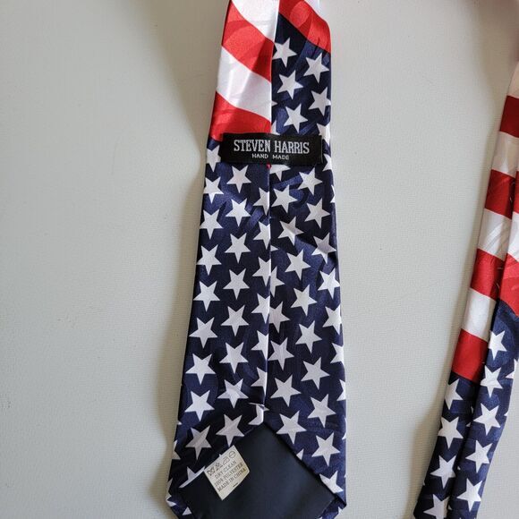 Steven Harris Men's Necktie USA Flag Patriotic Civil War Stars And Stripes - Picture 4 of 9